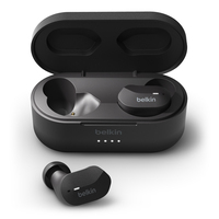 Belkin In-Ear Bluetooth Kopfhörer, SOUNDFORM True Wireless mit Ladehülle, schwarz