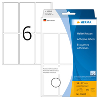 HERMA 10616 etiqueta autoadhesiva Rectángulo redondeado Blanco 192 pieza(s)