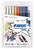 Tombow ABT-10C-MANGA1 stylo-feutre Fin/moyen Noir, Bleu, Vert, Gris, Orange, Rose, Jaune 10 pièce(s)