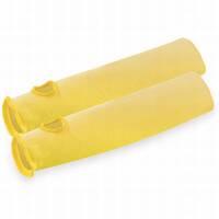 MEDEX® Strick-Armstulpe, mit Daumenloch, geweitete Version, Länge: 35cm gelb, 100% Aramid, beidseitig tragbar, EN 388 (1