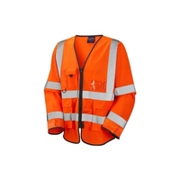 Orange Long Sleeve Waistcoat with Velcro Adjuster - Size XXXXX LARG