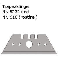 Martor Trapezklinge (abgerundet), Nr. 65232.70, (B/L 19 x 50 mm, Stärke: 0,63 mm), Pack 10 Stk.