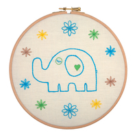 Embroidery Kit with Hoop: Dad Elephant
