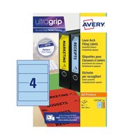 Avery Laser Filing Label Lever Arch File 200x60mm 4 Per A4 Sheet White (Pack 80 Labels) J7171A-25