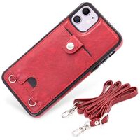 NALIA Handy Hülle mit Kette für iPhone 11, Necklace Case Cover mit Handy Schnur Rot
