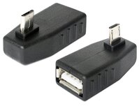 Adapter USB micro-B Stecker an USB 2.0-A Buchse, OTG 270° gewinkelt, Delock® [65473]