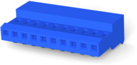 Buchsengehäuse, 10-polig, RM 2.54 mm, abgewinkelt, blau, 4-640442-0