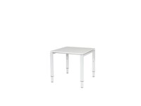 Stretto Verstelbare Aanbouwtafel, 80 x 80 cm, Wit Blad, Witte Poten