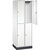 Armario guardarropa de acero de dos pisos INTRO, A x P 620 x 500 mm, 4 compartimentos, cuerpo blanco puro, puertas en blanco puro.