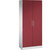 Armario de puertas batientes ASISTO, altura 1980 mm, anchura 800 mm, 4 baldas, gris luminoso / rojo rubí.