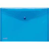 Dokumentenmappe A4 PP Druckknopf blau transparent