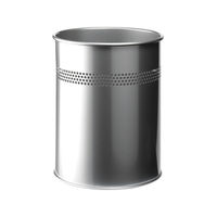 DURABLE METAL WASTE BIN 15L SILVER