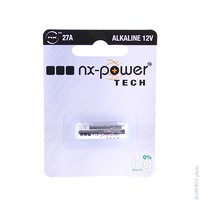 Blister(s) x 1 Pile alcaline blister x1 27A Nx-Power Tech 12V 21mAh