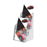 Multi-Section Leaflet Stand / Brochure Holder / Tabletop Display / Leaflet Stand System "Alpha", extendable | 120 mm 235 mm 130 mm 3 behind one anothe