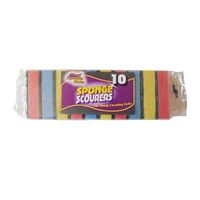 Multi Coloured Sponge Scourers - Pack Of 10