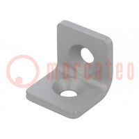 Angle bracket; for profiles; W: 20mm; H: 20mm; L: 20mm; steel; silver