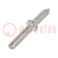Tip: solder pin; THT; tinned; brass; Ø: 1.3mm; Overall len: 11mm