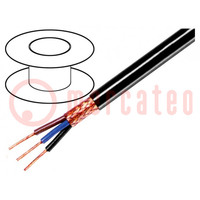 Wire; 3x0.35mm2; shielded,braid made of copper wires; black; 49V