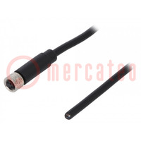 Connector: M8; female; PIN: 4; straight; plug; 3A; IP65,IP67; 30V; 1m