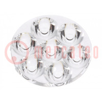 Lentille LED; rond; plexiglass PMMA; transparent; 11÷19°; Ø: 40mm