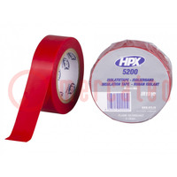 Tape: electrical insulating; W: 19mm; L: 10m; Thk: 0.15mm; red; 241%