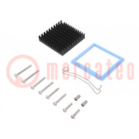 Heatsink: extruded; grilled; black; L: 45mm; W: 45mm; H: 9.5mm