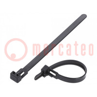 Cable tie; multi use; L: 125mm; W: 7.2mm; polyamide; 222N; black