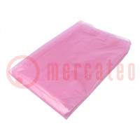 Waste bag; ESD; 28um; 180l; 10pcs; polyetylene; pink