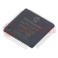 IC: dsPIC mikrokontroller; 128kB; 16kBSRAM; TQFP64; DSPIC; 0,5mm