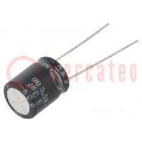 Condensador: electrolítico; THT; 33uF; 63VDC; Ø10x12,5mm; ±20%