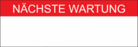 Etiketten - NÄCHSTE WARTUNG, Rot/Weiß, 1.3 x 3.8 cm, Baumwollgewebe, B-500