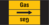 Rohrmarkierungsband ohne Gefahrenpiktogramm - Gas, Gelb/Schwarz, 6.5 x 12.7 cm