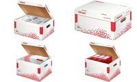 Esselte Archiv-Klappdeckelbox SPEEDBOX, DIN A4, weiß/rot (80623911)