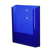 Uchwyt na prospekty / ścienny pojemnik na prospekty / wieszak na prospekty "Color" | niebieski A4 32 mm
