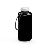 Artikelbild Drink bottle "Refresh" clear-transparent incl. strap, 1.0 l, black/white
