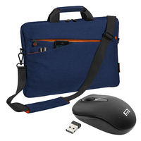 PEDEA Laptoptasche 17,3 Zoll (43,9cm) FASHION Notebook Umhängetasche mit Schultergurt mit schnurloser Maus, blau
