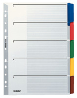 Kartonregister Blanko, A4, Karton, 5 Blatt, grau