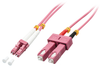Lindy 46364 száloptikás kábel 10 M LC SC OM4 Rózsaszín