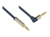 Alcasa 3.5mm - 3.5mm, m-m, 2m audio kabel Blauw, Goud, Metallic