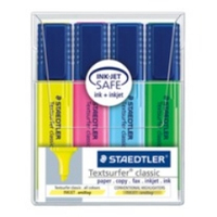 Staedtler Textsurfer 364 WP4 szövegkiemelő 4 db Vésőhegyű Kék, Zöld, Rózsaszín, Sárga