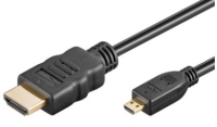 Goobay HDMI Kabel HiSpeed/wE 100 G-MICRO HIGH SPEED HDMI CABLE WITH ETHERNET, HDMI-Kabel 1 m HDMI Typ A (Standard) HDMI Typ D (Mikrofon) Schwarz