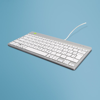 R-Go Tools Compact Break Clavier ergonomique R-Go , clavier compact avec logiciel de pause,QWERTY (IT), Filaire, blanc
