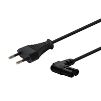 Savio CL-144 Power cable Black 3 m angled Negro 2 pines IEC Type E (3.4 mm, 3.1 mm)