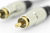 Ednet Audioverbindungskabel, 1x RCA St/St, 2,5m, mono, geschirmt, cotton, gold, si/sw
