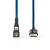 Nedis GCTB39300AL10 Lightning-kabel 1 m Zwart, Blauw