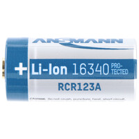 CR123 A Li-Ion Akku 16340, 3,6-3,7V, min.700mAh, typisch 760mAh, max. 850mAh, 35x16mm Kapazität