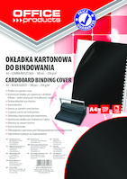 Okładki do bindowania OFFICE PRODUCTS, karton, A4, 250gsm, błyszczące, 100szt., czarne