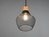 Vintage LED Pendelleuchte Drahtgeflecht Schwarz mit Holz Ø 18cm