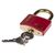 ABUS Messing Vorhängeschloss mit Schlüssel Rot, Bügel-Ø 6mm x 23mm