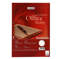 LANDRÉ Office A4 kopfgeleimter Briefblock, kariert, 50 Blatt rot